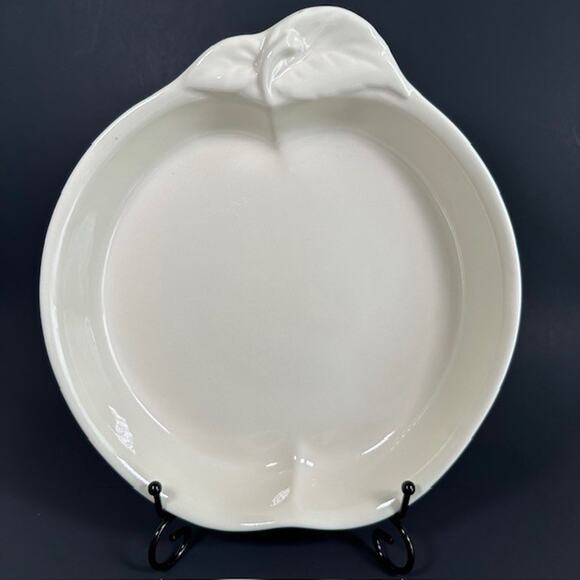 Hill Design Porcelain Apple Shaped Pie Plate White Baking Dish 1994 Vintage - Picture 1 of 16